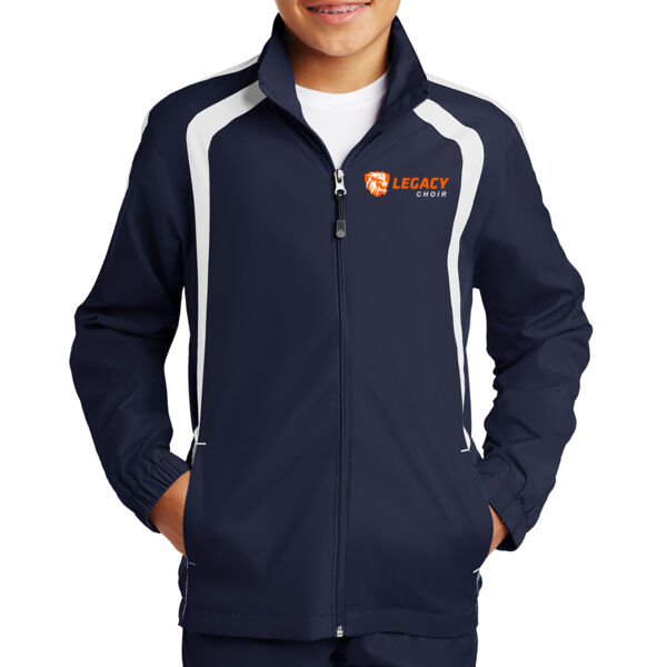 YOUTH SIZES - Sport-Tek® Youth Colorblock Raglan Jacket - Embroidered Logo Thumbnail