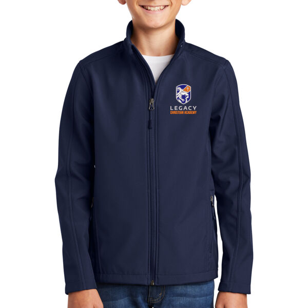 Port Authority® Youth Core Soft Shell Jacket - Embroidered Logo Thumbnail