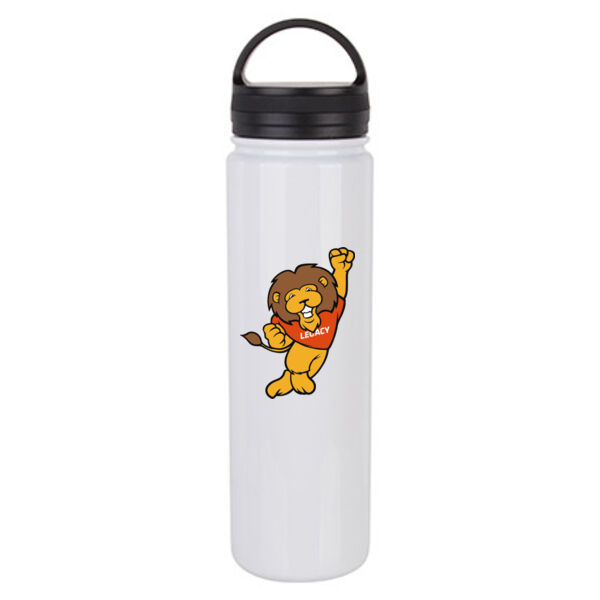 23 Oz Stainless Steel Flask Bottle with Portable Lid - Sublimated Logo Thumbnail