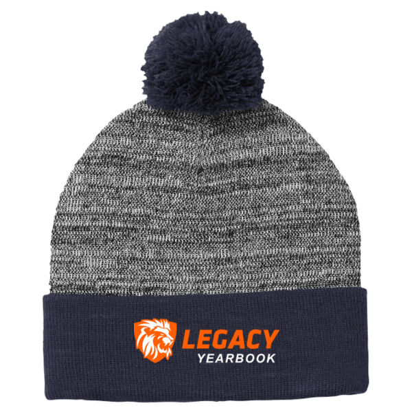 Sport-Tek ® Heather Pom Pom Beanie - Embroidered Logo Thumbnail