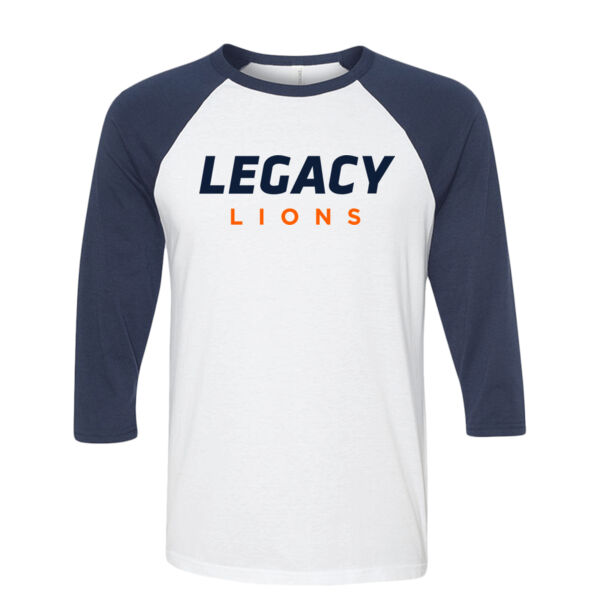 BELLA + CANVAS - Three-Quarter Sleeve Baseball Tee - Screen Print Logo Thumbnail