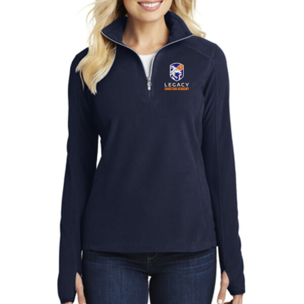Port Authority® Ladies Microfleece 1/2-Zip Pullover - Embroidered Logo Thumbnail