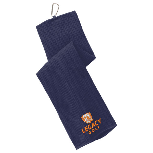 Port Authority® Waffle Microfiber Golf Towel - Embroidered Logo Thumbnail