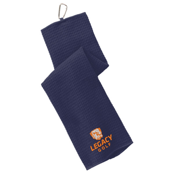 Port Authority® Waffle Microfiber Golf Towel - Embroidered Logo Thumbnail