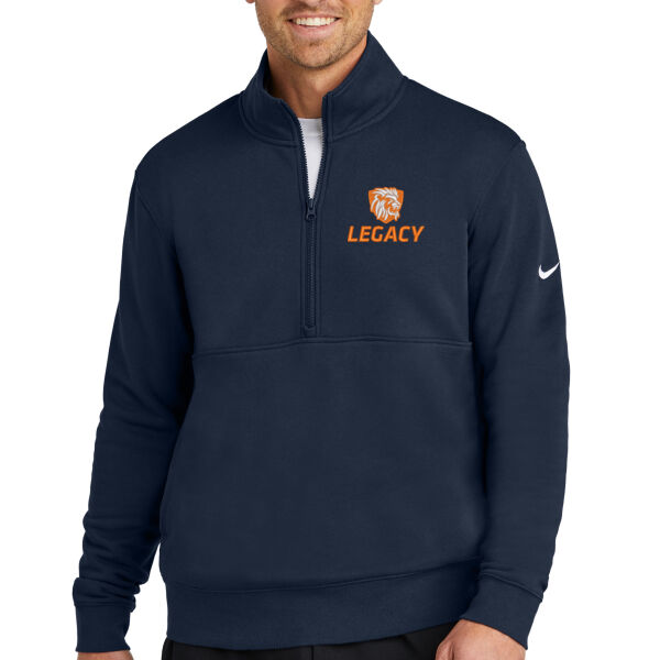 Nike Club Fleece Sleeve Swoosh 1/2-Zip - Embroidered Logo Thumbnail