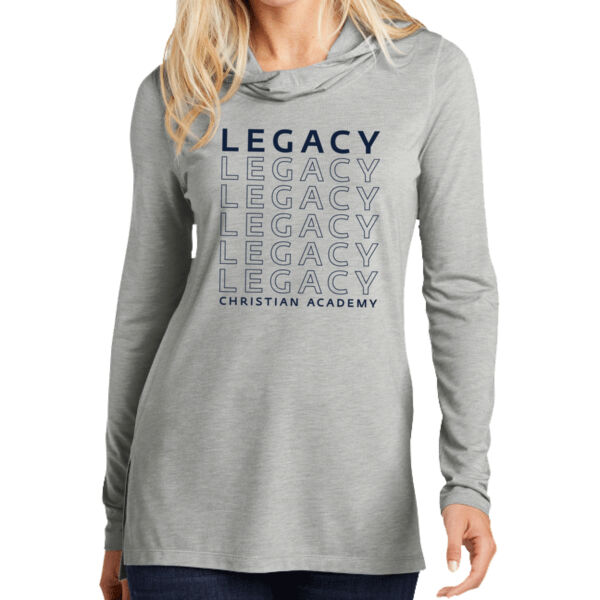 Sport-Tek® Women's PosiCharge ® Tri-Blend Wicking Long Sleeve Hoodie - Printed Logo Thumbnail
