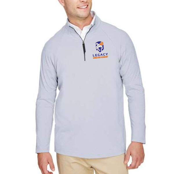 Devon & Jones - CrownLux Performance® Clubhouse Micro-Stripe Quarter-Zip Pullover - Embroidered Logo Thumbnail