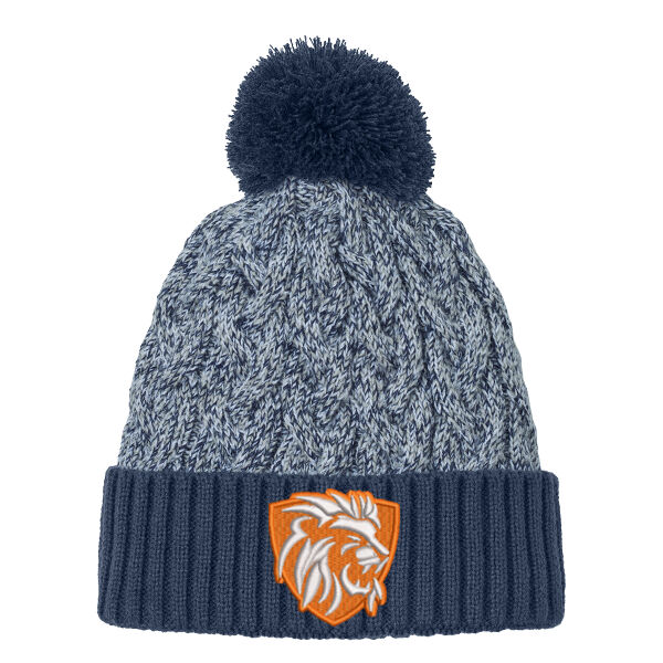 New Era® Marled Knit Pom Beanie - Embroidered Logo New Era® Marled Knit Pom Beanie - Embroidered Logo Thumbnail