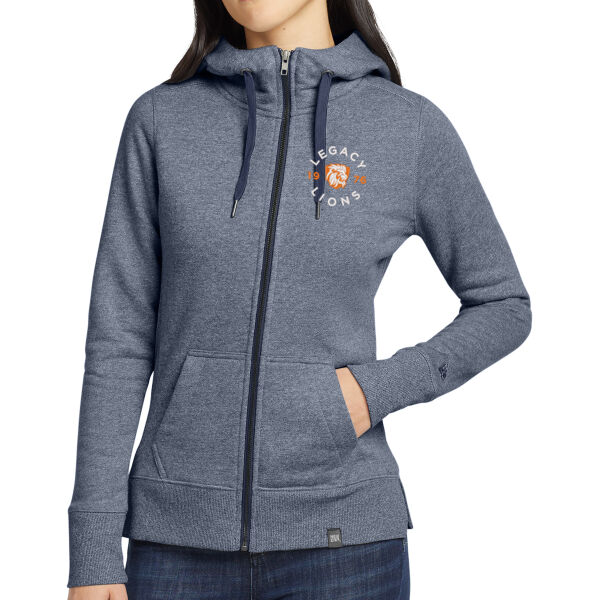 New Era® Women's French Terry Full-Zip Hoodie - Embroidered Logo Thumbnail