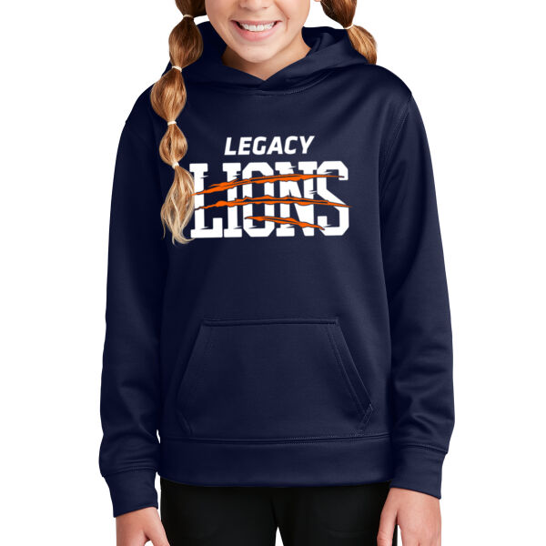 **CLOSEOUT ITEM** Youth Sport Wick ® Fleece Hooded Pullover - Printed Logo Thumbnail