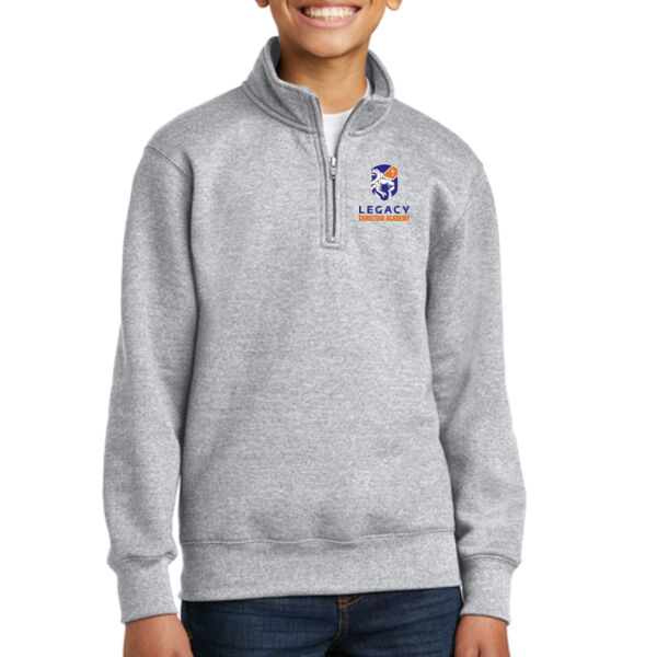 **CLOSEOUT ITEM** Youth Core Fleece 1/4 Zip Pullover Sweatshirt - Embroidered Logo Thumbnail