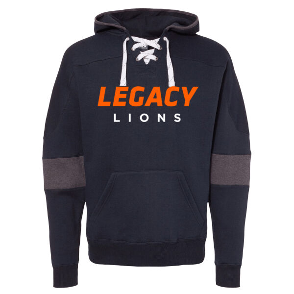 **CLOSEOUT ITEM** Sport Lace Colorblocked Fleece Hooded Sweatshirt - Applique Logo Thumbnail