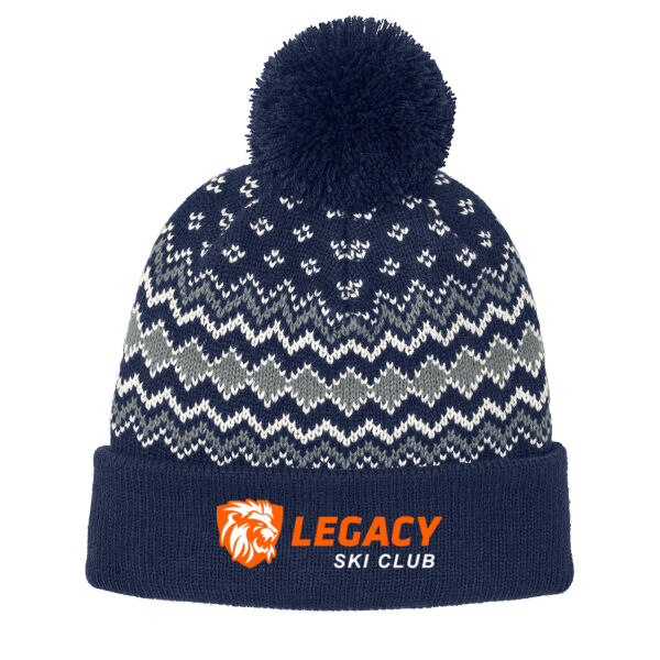 Port Authority® Alpine Pom Beanie - Embroidered Logo Thumbnail