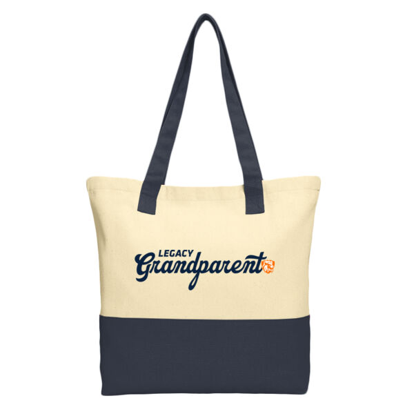 Port Authority® Colorblock Cotton Tote - Printed Logo Thumbnail